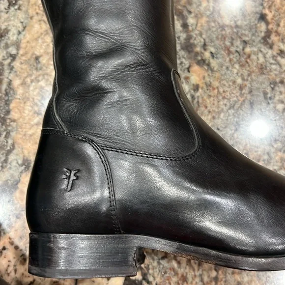 Mollie Button Frye Leather Boots Black& Brown Size 7.5 B - Picture 5 of 13